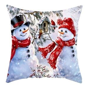 WINTER WONDERLAND PRINT TOSS THROW PILLOW COVER SIDE ZIPPER
